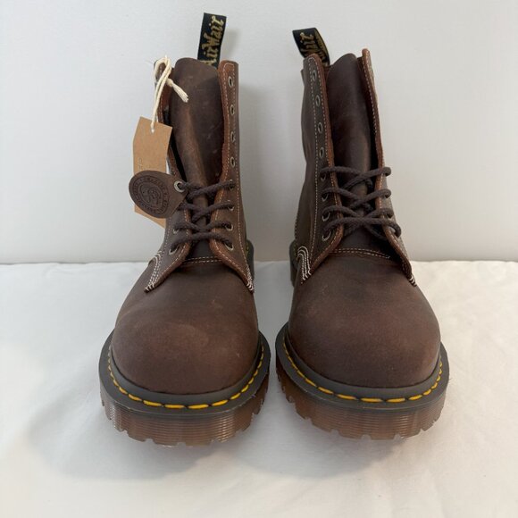 Dr. Martens 1460 Wax Commander Leather Lace Up Boot  Brown SZ 13 NEW - Picture 2 of 10